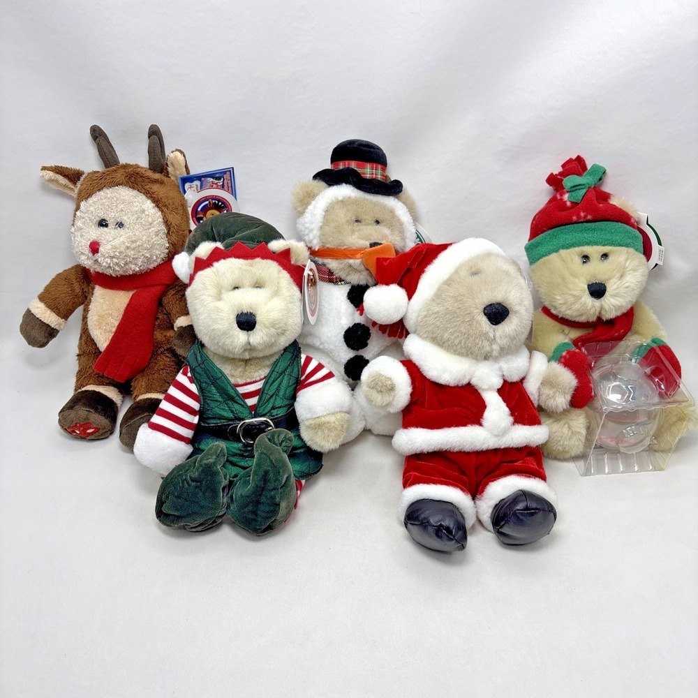 Starbucks Bearista Christmas Bears Lot of 5 Plush With Tags 1999-2003 Vtg 00s